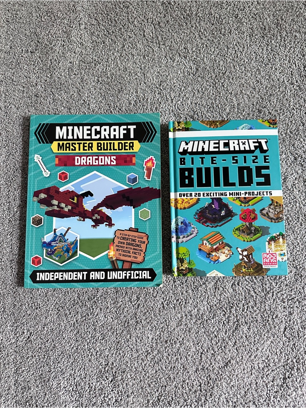 Bundle of 2 Minecraft creation building books. Dragons & bite size builds.